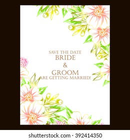 Invitation with floral background
