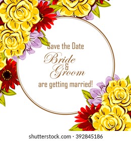 Invitation with floral background