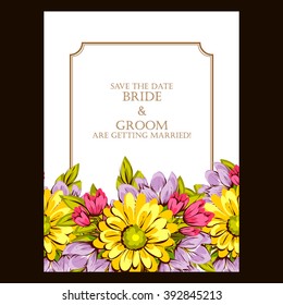 Invitation with floral background