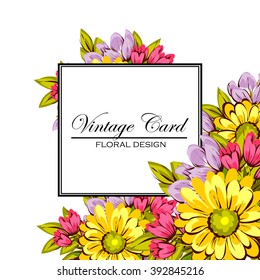 Invitation with floral background