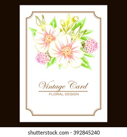Invitation with floral background