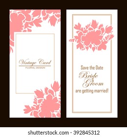 Invitation with floral background