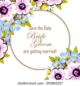 Invitation with floral background