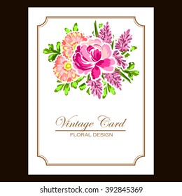 Invitation with floral background