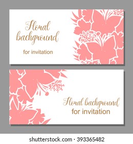 Invitation with floral background