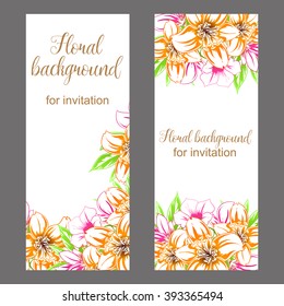 Invitation with floral background