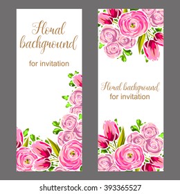 Invitation with floral background