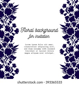 Invitation with floral background