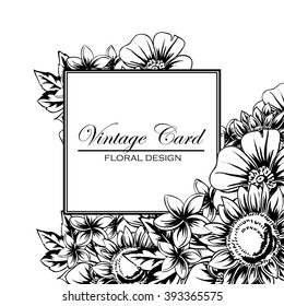 Invitation with floral background