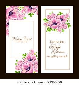Invitation with floral background