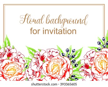 Invitation with floral background