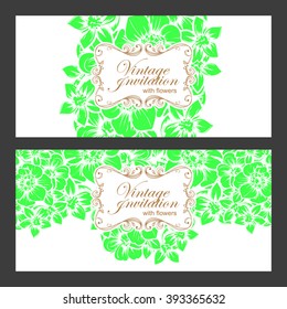 Invitation with floral background
