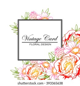 Invitation with floral background
