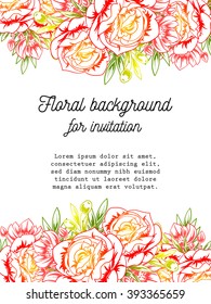 Invitation with floral background