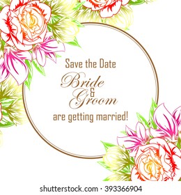 Invitation with floral background