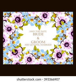 Invitation with floral background
