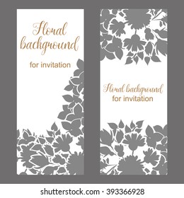 Invitation with floral background