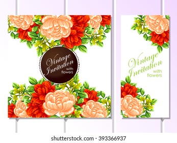 Invitation with floral background
