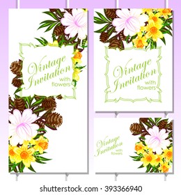 Invitation with floral background