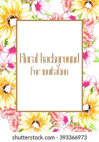 Invitation with floral background