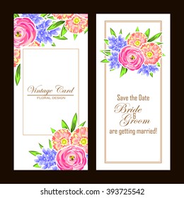 Invitation with floral background