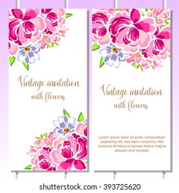 Invitation with floral background
