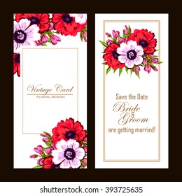 Invitation with floral background
