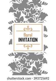 Invitation with floral background