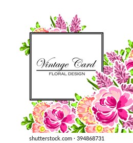 Invitation with floral background