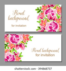 Invitation with floral background