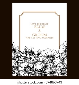 Invitation with floral background