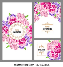 Invitation with floral background