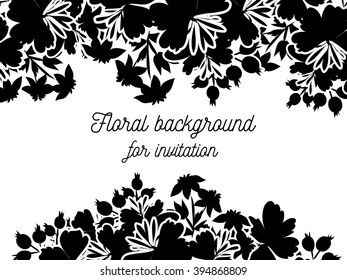 Invitation with floral background