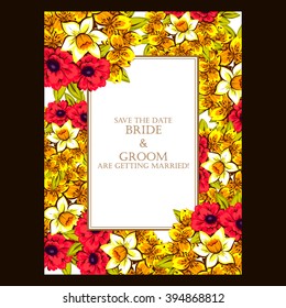 Invitation with floral background