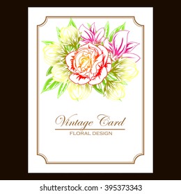 Invitation with floral background