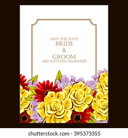 Invitation with floral background