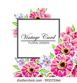 Invitation with floral background