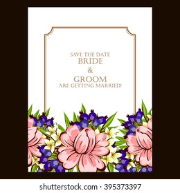 Invitation with floral background