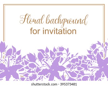 Invitation with floral background