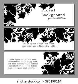 Invitation with floral background