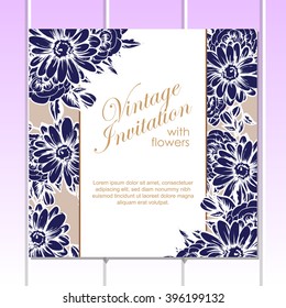 Invitation with floral background