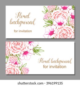 Invitation with floral background
