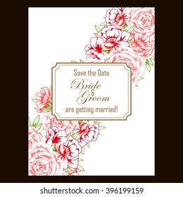 Invitation with floral background