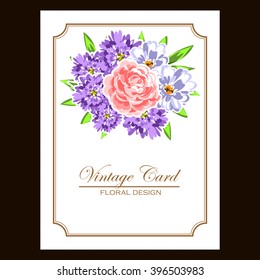 Invitation with floral background