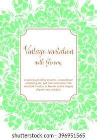 Invitation with floral background