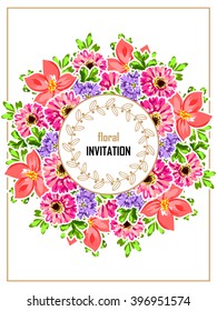 Invitation with floral background