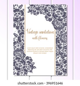 Invitation with floral background