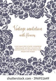 Invitation with floral background