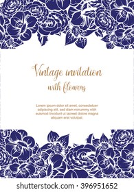Invitation with floral background