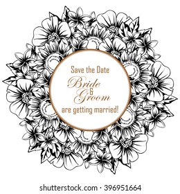 Invitation with floral background